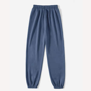 Pantalones Deportivos Anchos de Pierna para Mujer, Cintura Alta, Holgados, Casuales, con Cordón y Bolsillos, Frente Plano, Estilo Vintage, Tinte Uniforme - Product Image 2