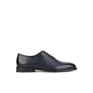 -Scarpe classiche da uomo stringate in pelle blu Navy 250-5001 - Product Image 1