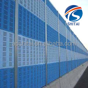 Ağır yol ses barrierr anti-pas gürültü koruma duvar karayolu için galvanizli akustik panjur gürültü bariyeri - Product Image 4