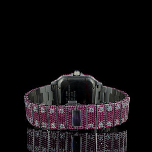 Lujoso reloj de pulsera de acero inoxidable para hombre, esfera de diseño personalizado, analógico, mecánico, estilo Hip Hop, goteo, Diamante cultivado Leb - Product Image 2