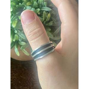 Tom Hawk Men's <b>Ring</b> Sterling <b>Silver</b> Overlay with Rhodium Plating Size 12.5 Everyday Wear Bezel <b>Set</b> Jewelry - Product Image 2