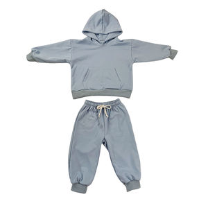 Sweat-shirts à capuche unisexe en coton biologique 2 pièces personnalisés pour enfants printemps et automne ensembles de sweat-shirts personnalisés pour enfants - Product Image 4