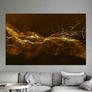 Impresión en Vidrio con Brillo Dorado: Obra de Arte Moderna y Lujosa sobre Lienzo, Enmarcada en Estilo de Galería - Product Image 1