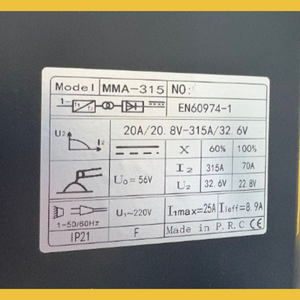 ADM Máquina de Soldadura Inverter MMA-315, SKU: 2152-1 - Product Image 4