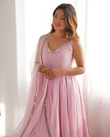 Fausse Georgette Designer Anarkali Suit Pakistanais Bollywood Party Wear Salwar Kameez