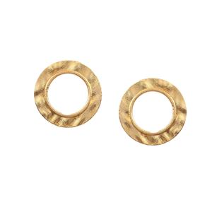 Boucles d'oreilles pendantes texturées martelées en argent sterling 925 de haute qualité, plaquées or, bijoux tendance pour les fêtes - Product Image 2