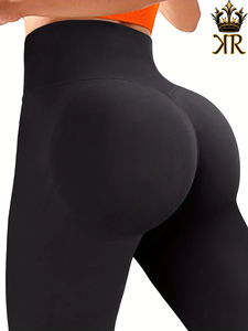 Women's High-Waisted Seamless Yoga Pants Scrunch Butt Lifting <b>Leggings</b> Breathable Design Casual Worked High-Waisted Workout Yoga - Product Image 6