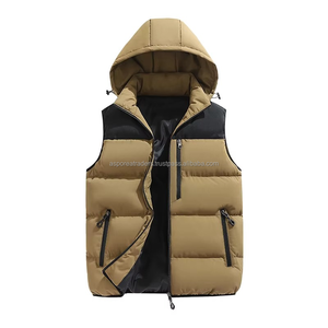 Gilet matelassé de printemps pour hommes Capuche détachable | Respirant imperméable à l'huile résistant aux taches Spandex/Polyester Gilet chaud vêtements d'extérieur OEM - Product Image 2