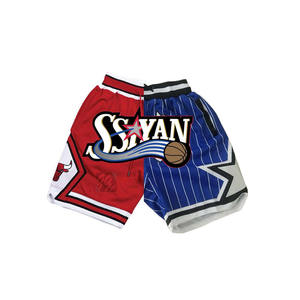 Shorts de basket-ball athlétiques pour hommes, en maille épaisse, polyester, sublimés, brodés, imprimés, shorts d'entraînement sportifs - Product Image 1