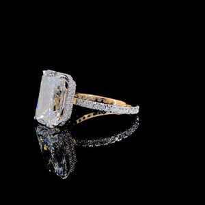 แหวนเพชรหรูหรา ชุบทองคำแท้ 18k คุณภาพสูง ประดับเพชรแล็บโกรนทรงเรเดียนท์ 6.00 กะรัต ได้รับการรับรองจาก IGI - Product Image 1