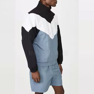 2025 personnalisé haute qualité Shorts coupe-vent ensemble été 2025 hommes coupe-vent ensembles courts unisexe couleur bloc Nylon Shorts ensemble - Product Image 4