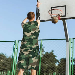 ชุดบาสเก็ตบอลสำหรับผู้ใหญ่เซตเสื้อบาสเก็ตบอลแห้งเร็วชุดขนาดใหญ่พิเศษระบายอากาศแขนกุดป้องกันแบคทีเรียแบบกลับด้านได้ขายส่ง - Product Image 6