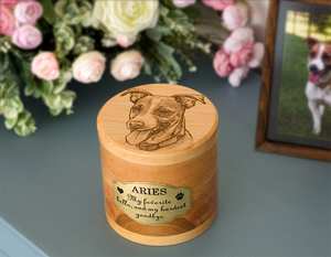 Wood Pet Urn For <b>Ashes</b> <b>Dog</b> Cat Box Personalized Cremation Casket Engraved Bespoke Small Medium Large - Product Image 5