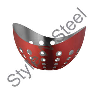 Wholesale Nut <b>Bowl</b> Unique Cut Design Fruit Salad Food Prep Stainless Steel <b>Red</b> Color Kitchen Fruit Stainless Steel - Product Image 1