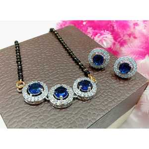 Pendientes Redondos Azules de Circonio para Fiestas y Eventos - Product Image 2