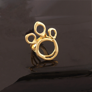 แหวนพิมพ์ลายอุ้งเท้าส่วนบุคคลแหวนโลหะย้อนยุคขนาดใหญ่สำหรับสุนัขแบบปรับได้แหวนชุบทองของขวัญสำหรับคนรักสัตว์เลี้ยงแหวนเครื่องประดับตามสั่ง - Product Image 3