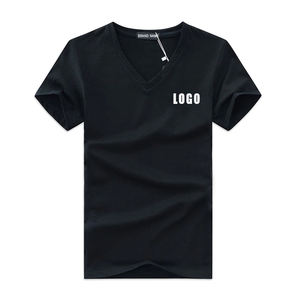 Camisetas informales de manga corta con cuello en V para hombre de alta calidad, 100% algodón, Material sostenible de secado rápido - Product Image 1