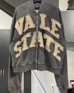 Sudadera con capucha de peso pesado de gran tamaño vintage personalizada llegada al por mayor 2024 parche desgastado lavado ácido OEM estampado talla XS cualquier francés - Product Image 4