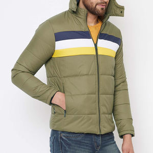 Chaquetas de invierno de nailon de alta calidad para hombre, diseña tu propia chaqueta acolchada de color sólido con capucha para hombre con tu diseño - Product Image 4