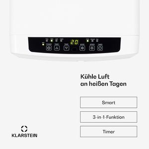 เครื่องปรับอากาศแบบพกพา 7000 BTU สำหรับบ้าน ควบคุมผ่านแอพ WiFi 3 in 1 ระบบทำความเย็น ลดความชื้น และพัดลม สำหรับห้องขนาด 10-15 ตร.ม. 65 เดซิเบล สีขาว - Product Image 2