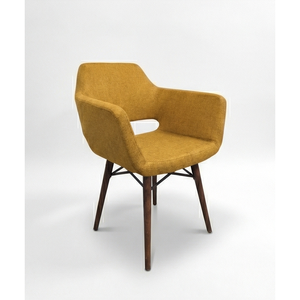 Silla de Café Moderna de Tela con Patas de Madera, Sillón Ergonómico para Restaurante, Nueva Tendencia, para Exportación - Product Image 3