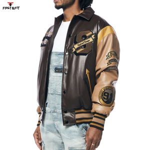 Custom Logo College Baseball <b>Jacket</b> for <b>Men</b> Popular Street Style with Black Embroidery for Winter - Product Image 2