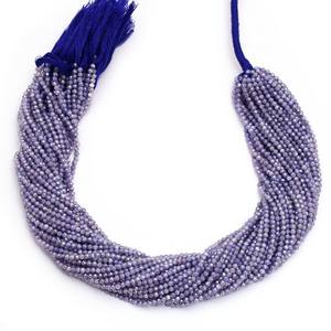 Perles de pierre de lune bleue AAA+ 2mm-3mm micro facettées, pierre de lune naturelle plaquée argent, pierre semi-précieuse, perles rondes pour bijoux - Product Image 1