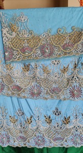 Vestido envolvente de algodón George con cuentas africanas inspirado en el proveedor indio más vendido tela tejida bordada Georgette para niñas - Product Image 4