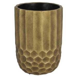 Florero de estilo moderno para decoración de esquina de comedor o dormitorio, jarrones decorativos de madera con acabado dorado - Product Image 4