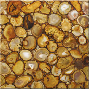 Agate Gemstone Jaune Carrelage de luxe pour la décoration intérieure Style classique Caractéristiques murales radiantes pour villas et centres commerciaux - Product Image 6