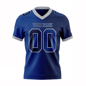 Camiseta de malla de fútbol de la mejor calidad, camiseta de fútbol de secado rápido transpirable de poliéster de Color azul de media manga para equipo de adultos - Product Image 1