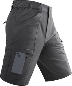 Men's Cargo <b>Shorts</b> Quick Dry Lightweight Elastic Waist 5 Zipper Pockets 10" <b>Shorts</b> Outdoor Fishing <b>Hiking</b> Golf - Product Image 4