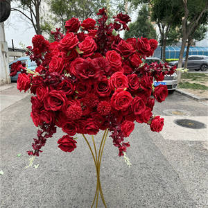 Hot Selling 40 60 80cm Super Big Wedding <strong>Table</strong> Flower Decoration High Quality Red Silk Rose and Babybreath Flower Center Pieces - Product Image 2