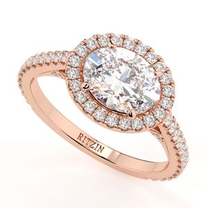 แหวนหมั้น1.00ctoval สำหรับผู้หญิงแหวนหมั้นเพชรแบบซ่อนรัศมี - Product Image 1
