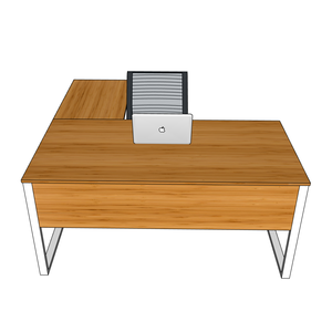 RecBamboo BFRB010-L-Shaped 160x160cm <b>Desk</b> for Home Office <b>Foldable</b> and Adjustable Height Wooden with Iron Legs and Drawer - Product Image 2