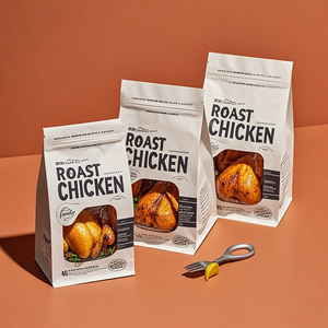 Custom Stand up Zipper Laminated Plastic Pouch Food Grade Deli Packaging <b>Bag</b> with Window for <b>Roast</b> Chicken Frozen Food Milk - Product Image 1