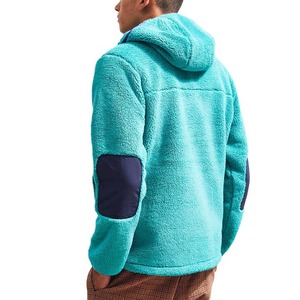 Chaqueta de lana suave de invierno informal para hombre con capucha esponjosa logotipo personalizado Patchwork Impresión digital estilo Sharpa Snuggs - Product Image 6