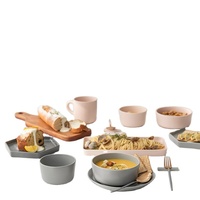 Set Rumah Tangga Gelas Anggur Mug Mangkuk Mie Gaya Lucu Plastik ABS Keramik 100% Aman untuk Makanan untuk Pesta