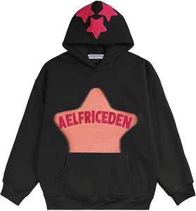 Chenille broderie à capuche personnalisé poids lourd, surdimensionné goutte épaule pull à capuche hommes lourd solide pull à capuche - Product Image 6