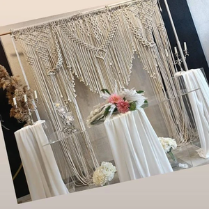 Large Bohemian <b>Curtain</b> for Wedding Wall Decorations Elegant Hanging Backdrop - Product Image 1