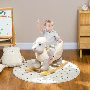 AIYAPLAY <b>Baby</b> <b>Rocking</b> <b>Horse</b> 18-36 Months Sheep Shape with Sounds and Soft Cover, Grey - Product Image 2
