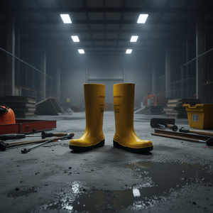 Botas de Seguridad Work It Talla 48 Amarillas S5 EN ISO 20345:2022 S5 SR FO LG PVC con Adhesivos Reflectantes y Luces - Product Image 3