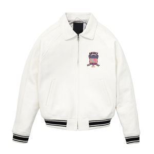 Fabricante de alta calidad al por mayor Unisex Varsity chaqueta de cuero de Cuero 100% puro con logotipo de marca personalizado e impresión - Product Image 1