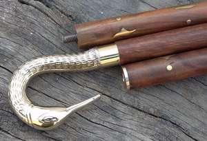 Bastón de Madera Clásico con Empuñadura de Cabeza de Águila de Latón, Estilo Náutico Marítimo Antiguo, Regalo Coleccionable para Caballero - Product Image 4