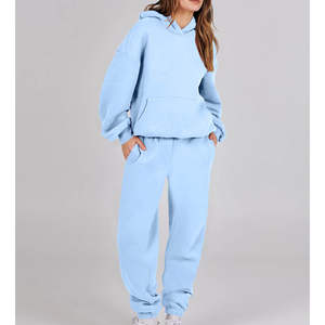 Chándal deportivo ajustado con capucha de alta calidad para mujer, traje deportivo transpirable de alta tendencia de invierno de lana de algodón y poliéster para correr - Product Image 6