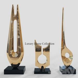 Moderno aluminio fundido de alto grado chapado en oro Apple diseñador moderno aspecto elegante mesa de cocina esculturas decorativas de acento - Product Image 2