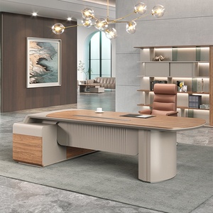 Executive CEO Executive Suite <b>Office</b> <b>Computer</b> Table Set Extendable Modern Wooden Desk Furniture Workstation Manager Table - Product Image 2
