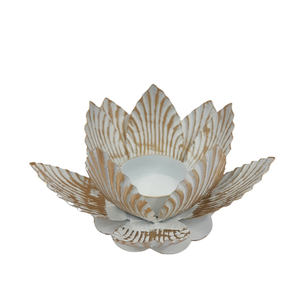 Support de lumière en forme de fleur en fer, couleur blanche et or, bougeoir et lanternes au Design classique pour décoration de Table - Product Image 3