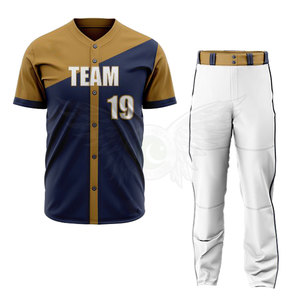 OEM <b>Custom</b> Design Breathable Plus Size Baseball <b>Uniform</b> with Spandex/Cotton Material Anti-Bacterial Protection - Product Image 1