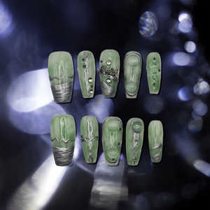Ongles press-on Green Spring élégants et stylés - Product Image 2
